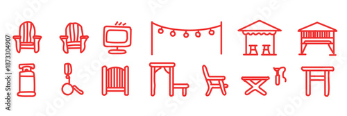 Outdoor Furniture Icons Set
