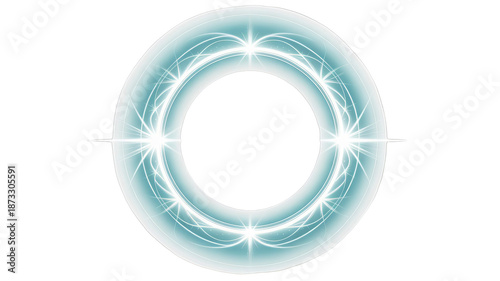 Glowing blue ring with white starburst effects