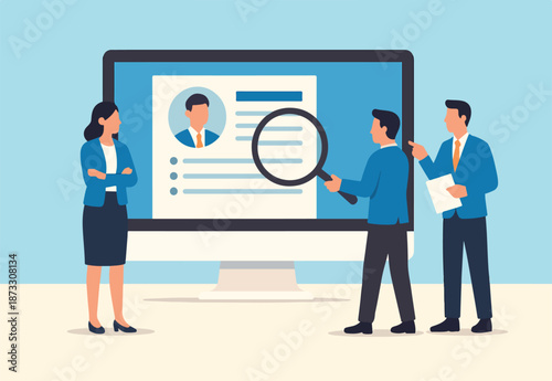 Recruitment, review candidate resume, talent seeker or HR human resource examine applicant, employee or job description, employment or job vacancy concept, business people review candidate resume.