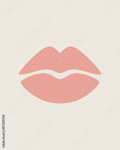 Pink Lips Minimal Flat simple