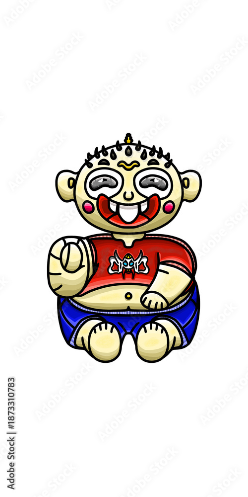 Obraz premium Chibi Cartoon Character Illustration Design for Baby Kids 