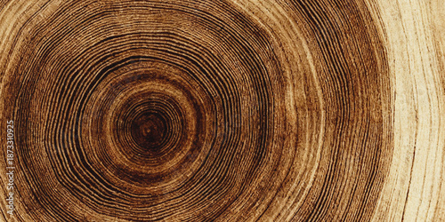 Photos a close up view of a wooden cross section with visible annual growth rings and n