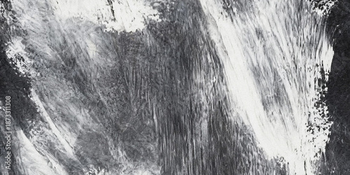 Fotografi A dramatic black and white abstract image displaying forceful brushstrokes and d