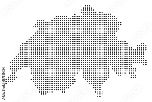 Dotted Switzerland map, black dot map vector illustration