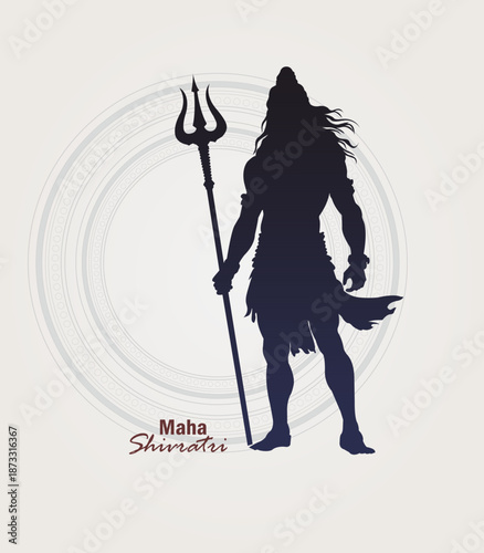Maha Shivaratri festival vector background, lord Shivan line art and background image, Indian celebration and culture, om namah shivya