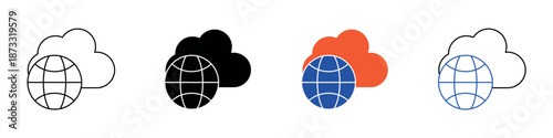 Cloud Webspace Storage and Hosting Space Icon