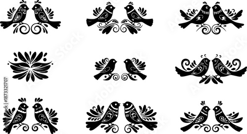 Love Birds Silhouette Bundle – Romantic Bird Vector Clipart