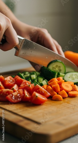 Preparing Vegetables for Salad