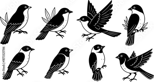 Love Birds Silhouette Bundle – Romantic Bird Vector Clipart