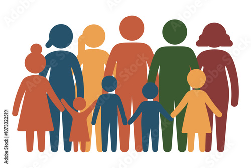 A diverse group of people standing together in unity and harmony