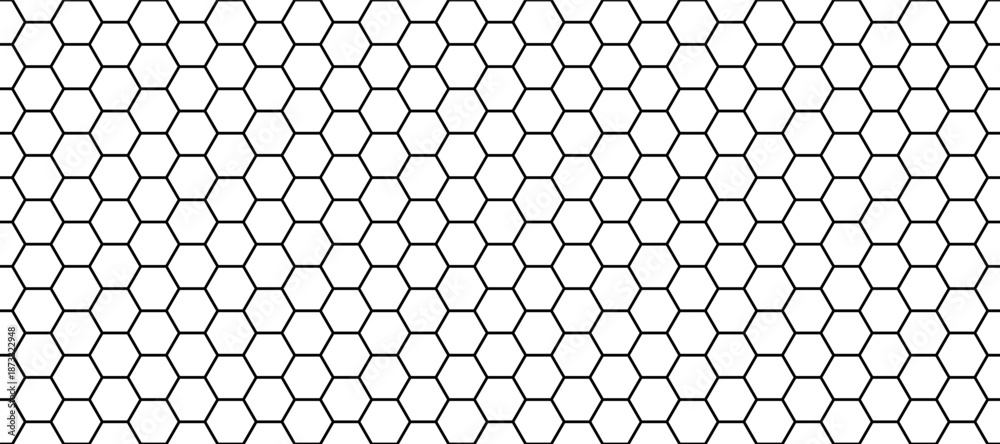 Obraz premium Seamless honeycomb grid background, hexagonal abstract repeating pattern texture - stock vector