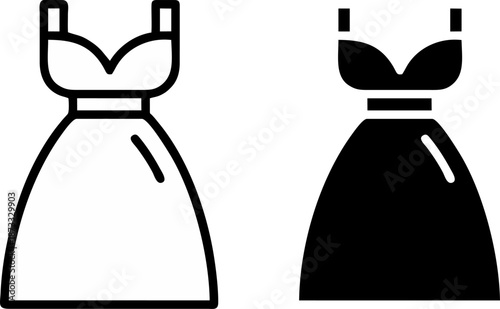 Evening Dress Fashion Icon Vector
