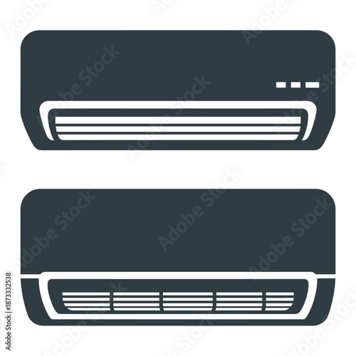 Modern air conditioner units vector illustration for cooling and climate control
