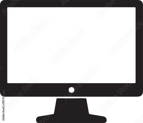 Black and white image of an apple computer monitor