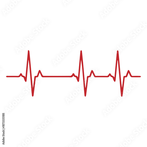 ECG heartbeat line, cardiogram pulse line vector.
