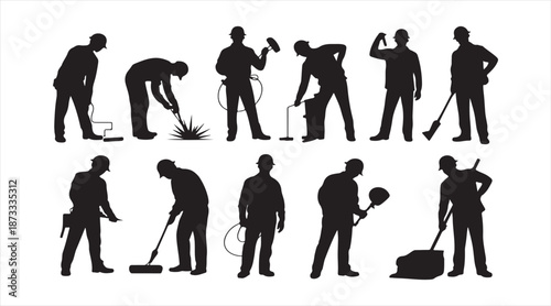 Old age people black silhouettes set illustrating retirement, mobility and daily actions