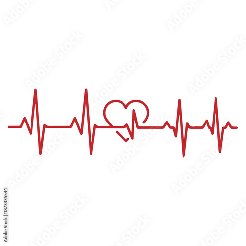 ECG heartbeat line, cardiogram pulse line vector.