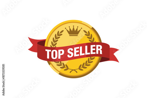 A gold medal with a red ribbon declares 'Top Seller'