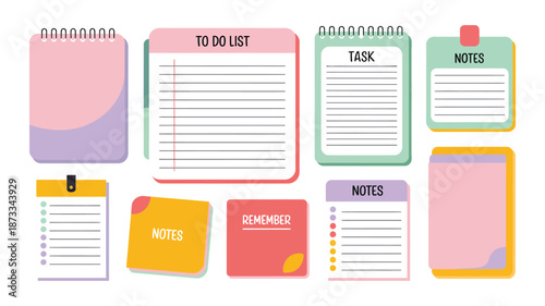 A colorful collection of sticky notes and notepads for organization and planning