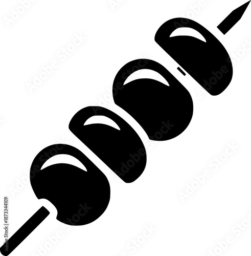 Black and White Icon of Shish Kebab