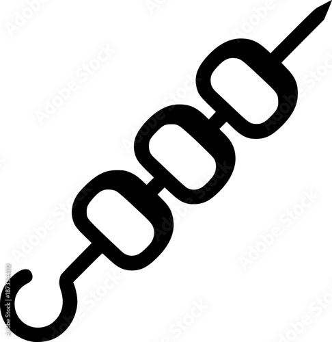 Black and White Icon of Shish Kebab