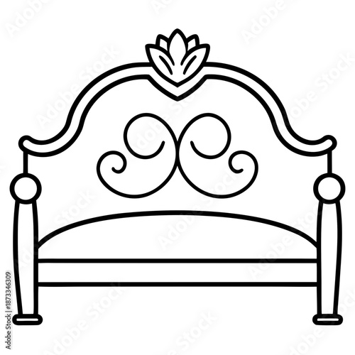 Luxury Wooden Bed Headboard Carved Floral Relief Design