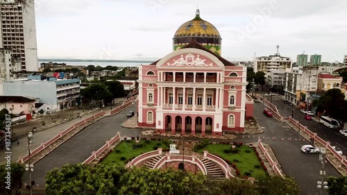 Amazonas Theater At Manaus Amazonas Brazil. Famous Building Tower Offices. Infrastructure Skyline Metropolitan Amazing. Cityscape Metropolitan Business Center Business. High quality 4k footage