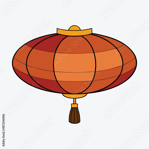 Chinese red lanterns floating in the sky illustration