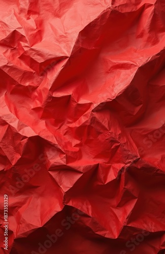 Wallpaper Mural Textured red crumpled paper background with deep shadows and highlights. Abstract surface with wrinkles and folds for graphic design element. Vibrant material with rough detail. Torontodigital.ca