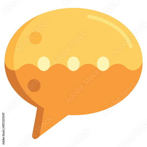 Orange Speech Bubble Icon Illustration Design.
