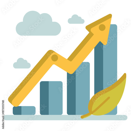 Yellow Arrow Graph Showing Business Growth.