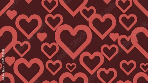 Bold interlocking heart outlines create a contemporary and energetic Valentine’s Day pattern.