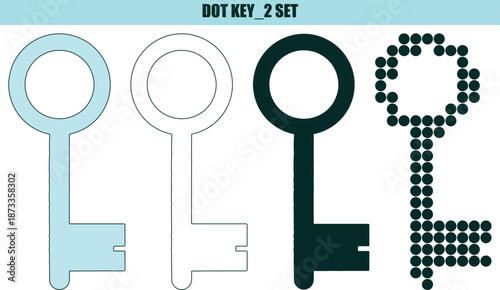 Key Set with Various Styles and Designs By Illustration
