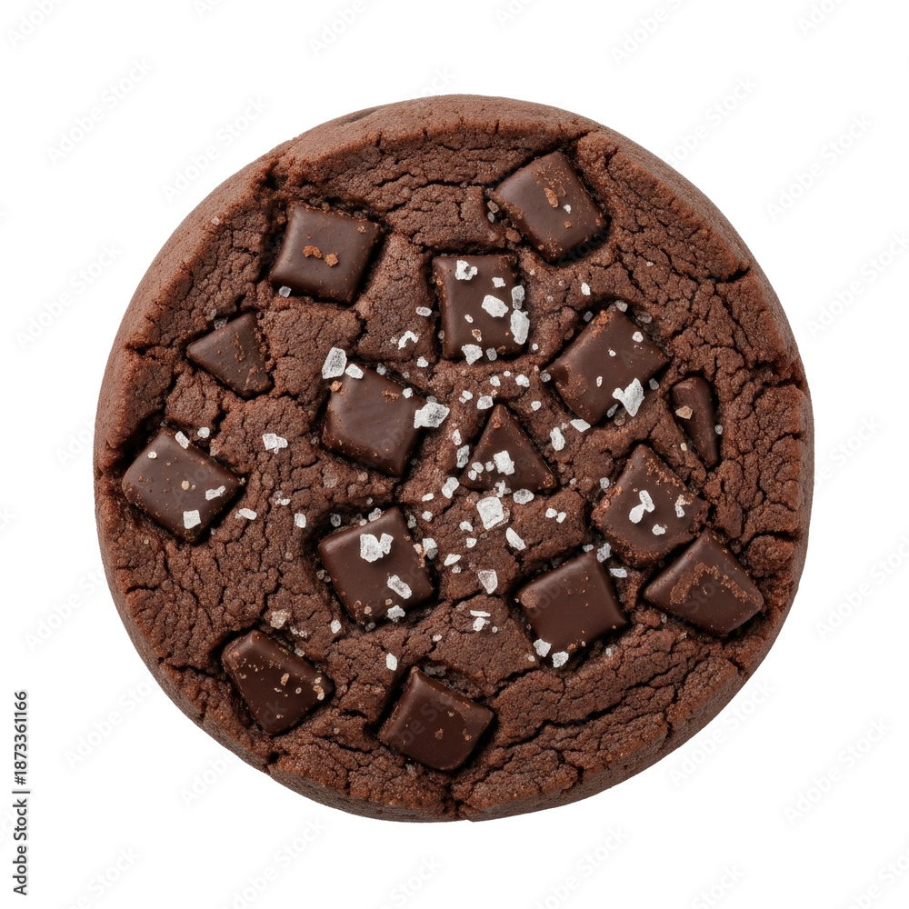 Fototapeta premium Delicious chocolate cookie with sea salt