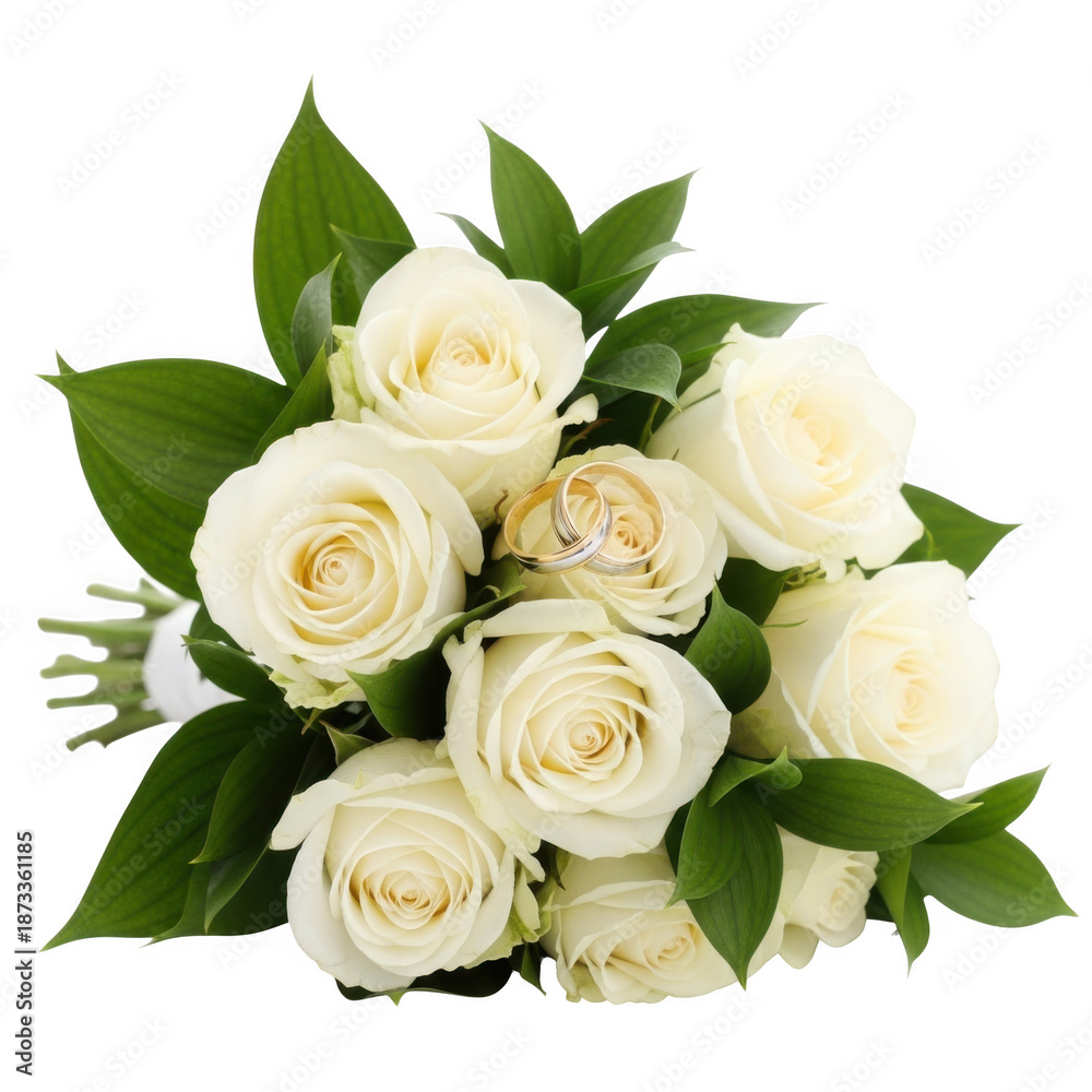 Fototapeta premium Elegant white rose bouquet