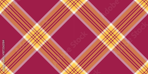 Back to school textile background tartan, page check plaid seamless. Improvement pattern vector fabric texture in pink and amber colors.