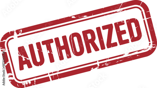 A red authorized stamp on a white background for official documents