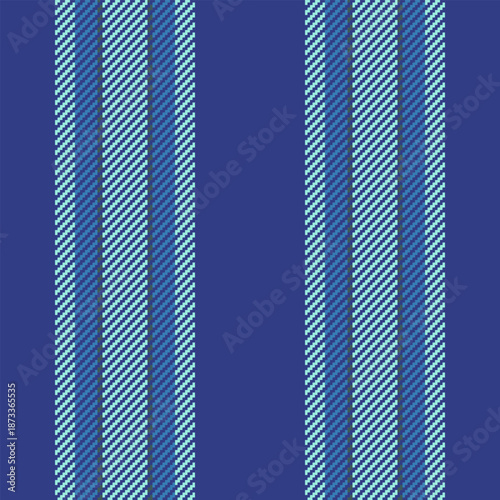 Neat vertical texture pattern, november stripe textile vector. Femininity lines fabric background seamless in blue and teal colors.