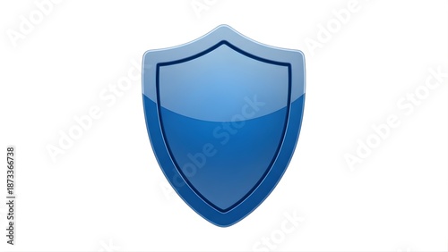 A blue shield icon on a transparent background representing protection and security