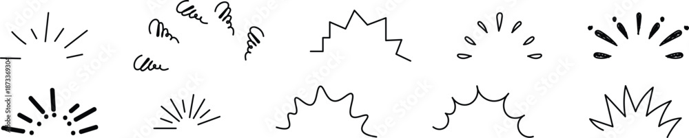 Obraz premium A collection of hand drawn doodles depicting different hand gestures and finger positions