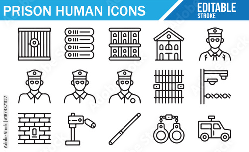 Prison human resources vector graphics.