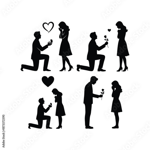 Love Confession Moment Couple Silhouette