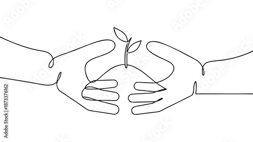 Hands nurturing a young plant symbolizing growth and care
