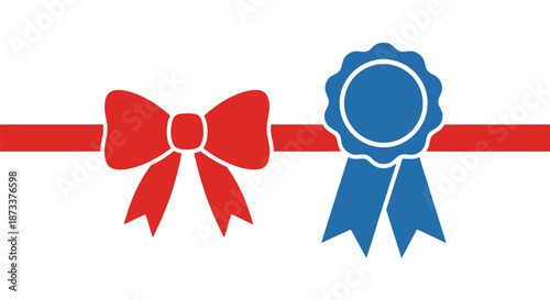 ribbon, bow, badge, insignia, award, symbol, icon
