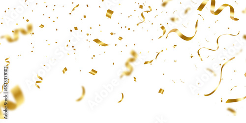 Картината върху платно Falling gold confetti background