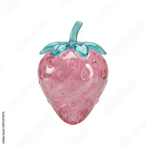 3D Sticker Set with Strawberry Illustrations, Cute Kawaii Fruit & Girly Accessory – Sweet Glossy Element for Valentine's Day