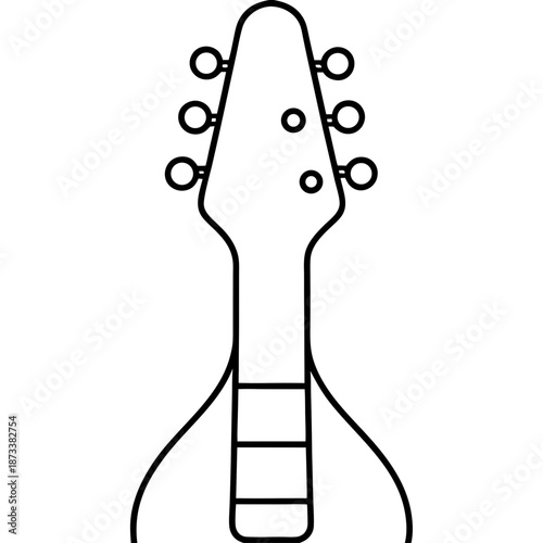 Minimalist Outline of an Electric Guitar Headstock
