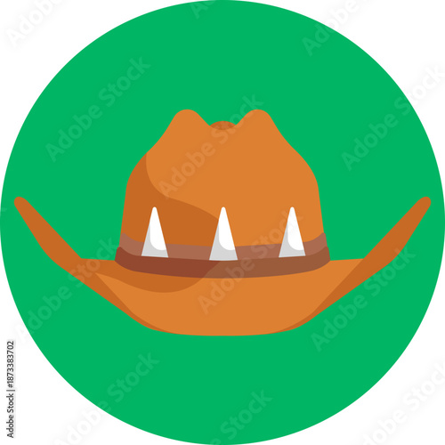 A wide-brimmed Australian outback hat, commonly worn to protect against the strong sun in rural and desert areas.