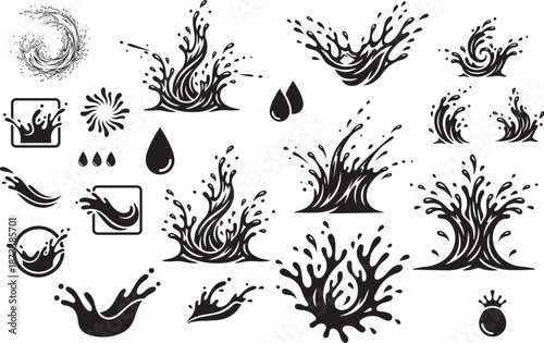 SplashCraft Minimalist Water Drop vector Designs