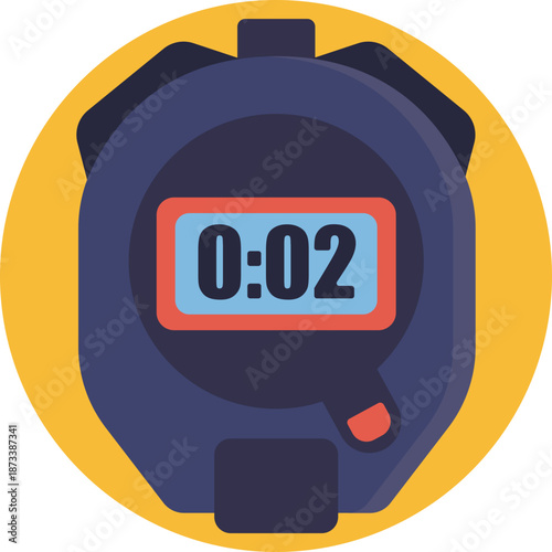 Stopwatch icon representing game timing and shot clock control in basketball matches.